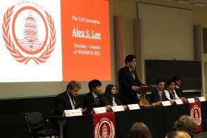 High school students participating in the MODEL UN day