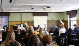 High school students participating in the MODEL UN day
