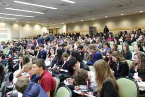 High school students participating in the MODEL UN day