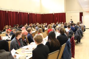High school students participating in the MODEL UN day