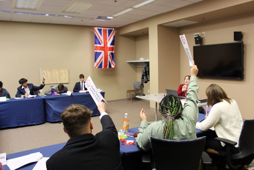 High school students participating in the MODEL UN day