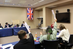High school students participating in the MODEL UN day
