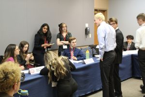 High school students participating in the MODEL UN day